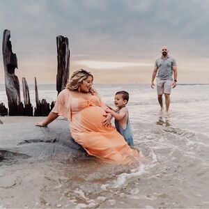 Pink Blush Tie Front Peach Dress